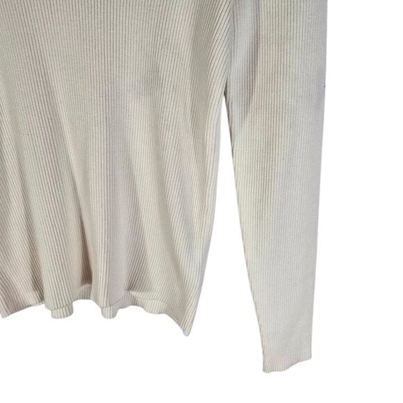 RALPH LAUREN Ribbed Cream Top Turtle Neck Size Small - Picture 2 of 4